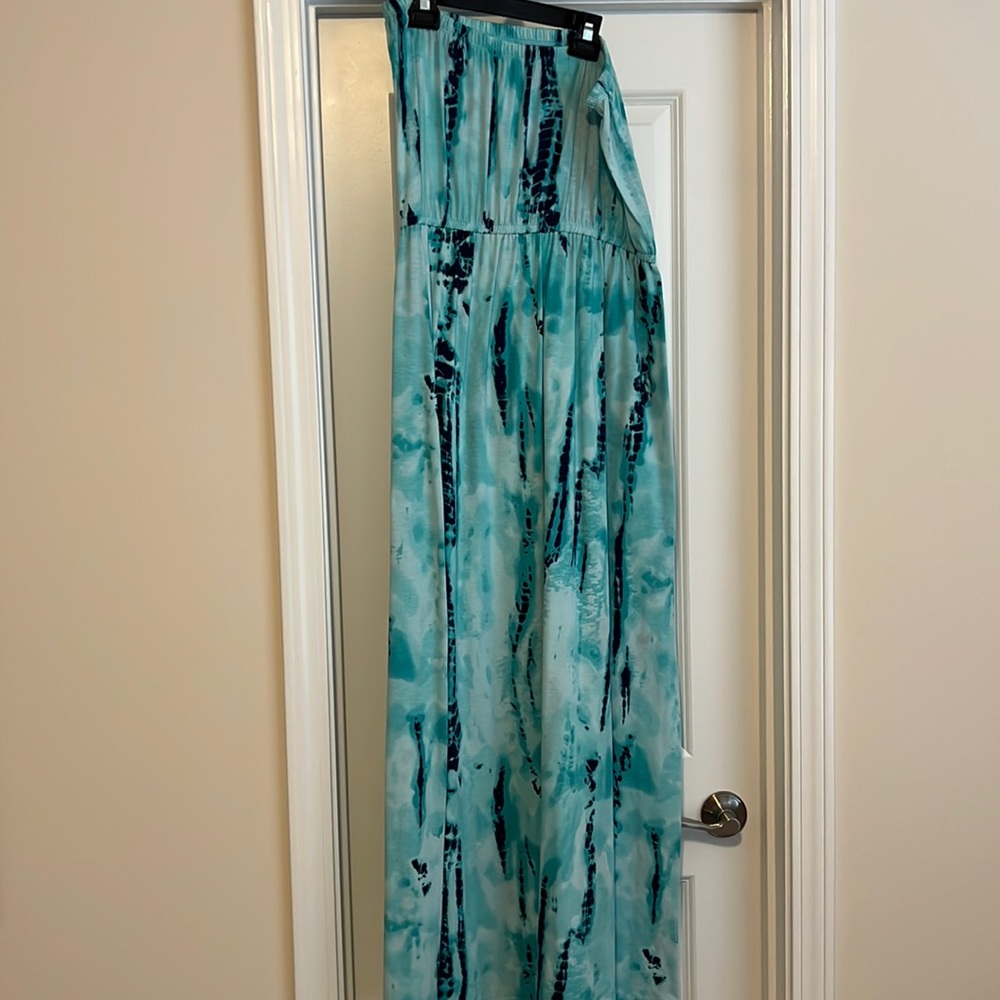 Blue tie dye maxi